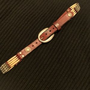 Vintage Tribal Leather Belt SZ 34
